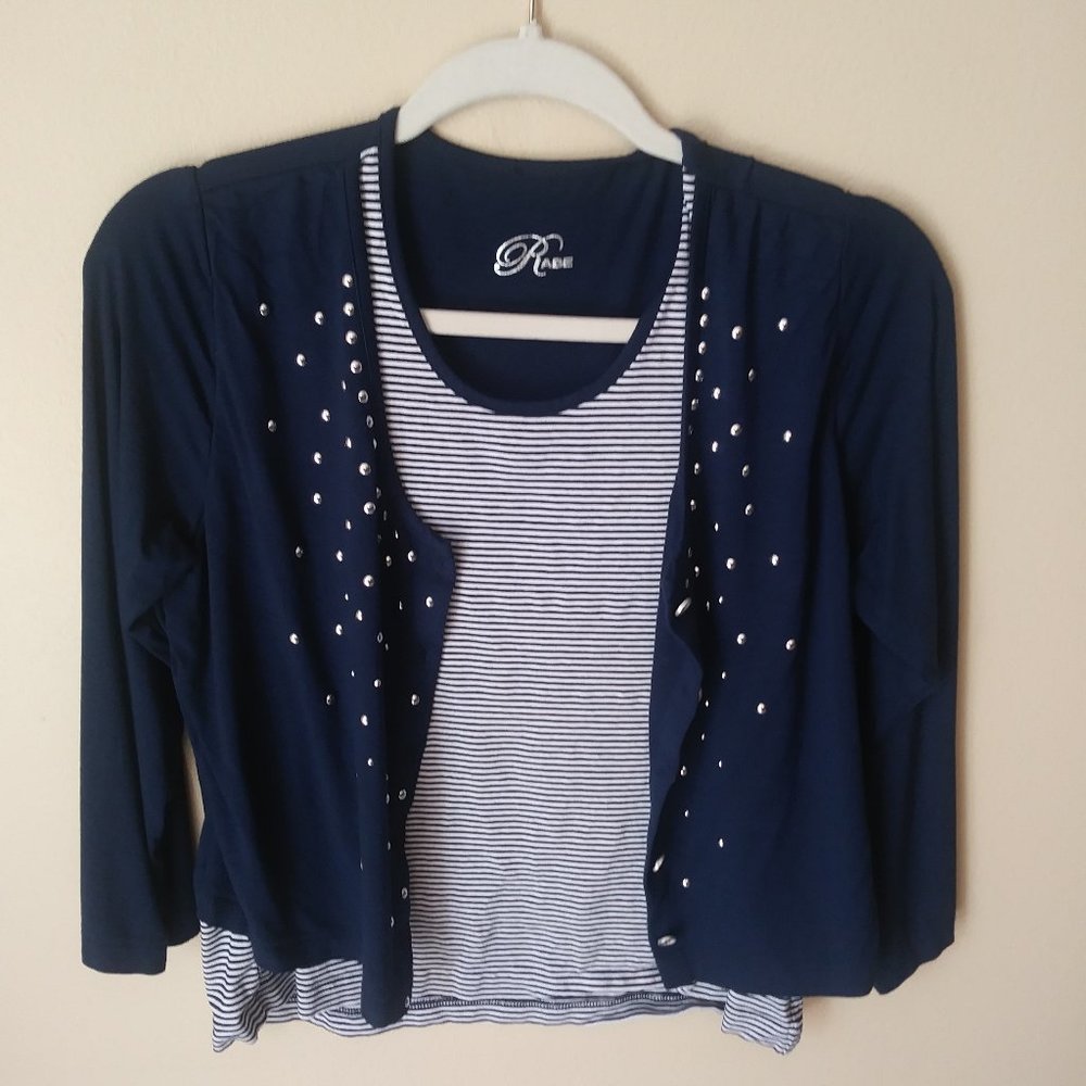 Striped Rhinestone Blouse - Picture 2 of 2